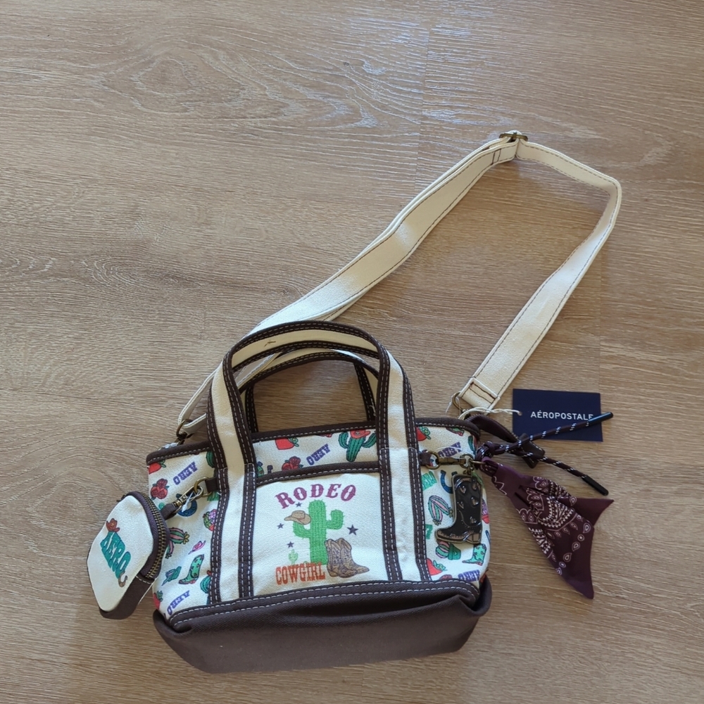 Aeropostale Rodeo Cowgirl Western Small Canvas Bag Shoulder Tote Viral